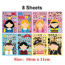 9pcs/set Stickers DIY Cute Stickers Children Puzzle Games Make-a-Face Princess Animal Dinosaur Assemble Toys for Girls Training