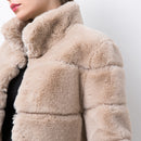 PINK JAVA QC20051 new arrival  fashion fur coat women winter warm fake fur jacket faux rabbit fur coat fur vest short jackets