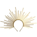 Goddess Halo Crown Sunburst Plastic Gold Met Gala Angel Spike Headpiece Cosplay Accessories