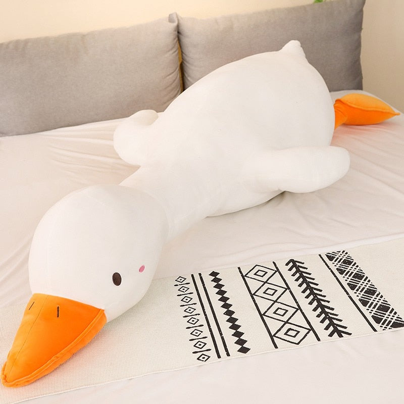 Juguete de peluche de pato Kawaii grande, almohada para dormir de ganso, muñeco de peluche de alta calidad, regalo dulce divertido y suave para amigos, regalos para niños