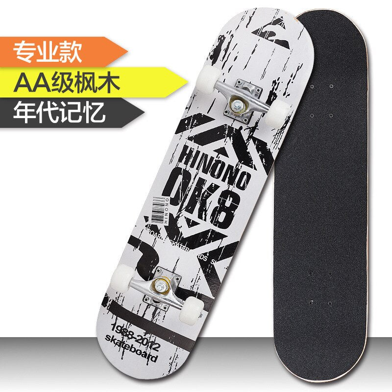 Jusenda Skateboard Double Rocker 80cm Boys Girls Mini Longboard Complete Teenagers Skate Board Maple Deck With Bearings Wheels