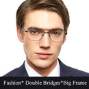 BCLEAR Classic Fashion Alloy Men Optical Frame High Quality Double Bridge Male Spectacle Eyeglasses Frames Big Face Eyewear Hot