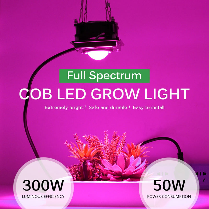 Full Spectrum COB Grow Light 300W High Luminous Efficiency Growing Lamp for Plants COB Phytolamp for Indoor Grow Box Greenhouses