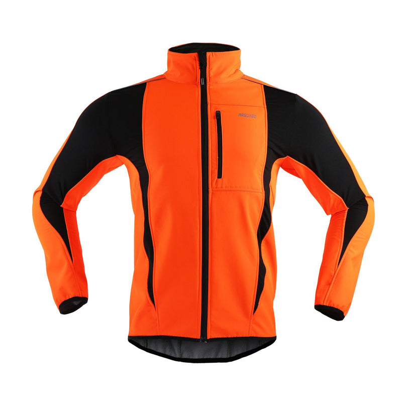 Arsuxeo Reflektierende Winter Herren Fahrradjacke Windjacke Wasserdicht Thermo Fleece Mantel MTB Outdoor Sport Fahrradjacke Kleidung