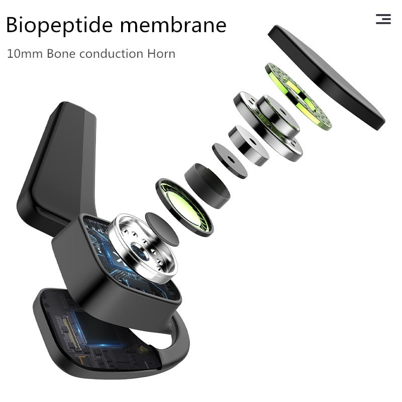 AIKSWE Knochenleitungskopfhörer Kabelloser Sportkopfhörer Bluetooth-kompatibles Headset Freisprecheinrichtung Mit Mikrofon Zum Laufen