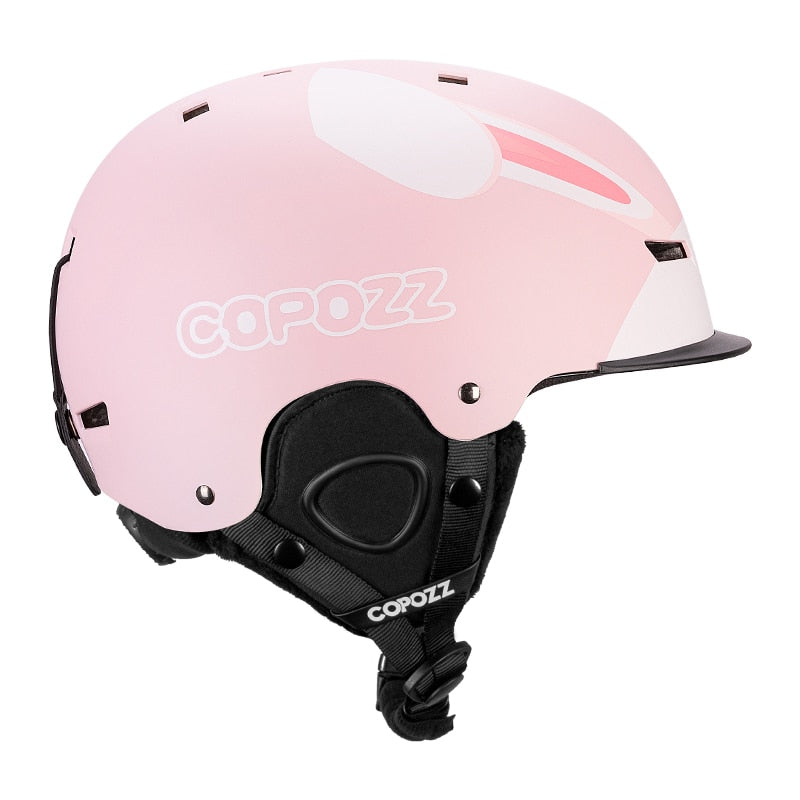 COPOZZ Cartoon Kinder Kinder Skihelm Integral geformter Outdoor-Sportschutz Snowboardhelm Damen Skiausrüstung