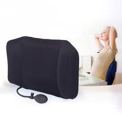 1 Uds. Cojín de soporte Lumbar inflable portátil para la parte inferior de la espalda, para silla de oficina y coche, alivio del dolor del nervio ciático