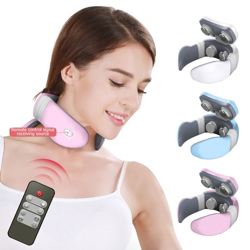 USB Charging 4D Magnetic Therapy Electric Neck Massager Cervical Stimulator Pain Relief Tool Health Care Massage Machine