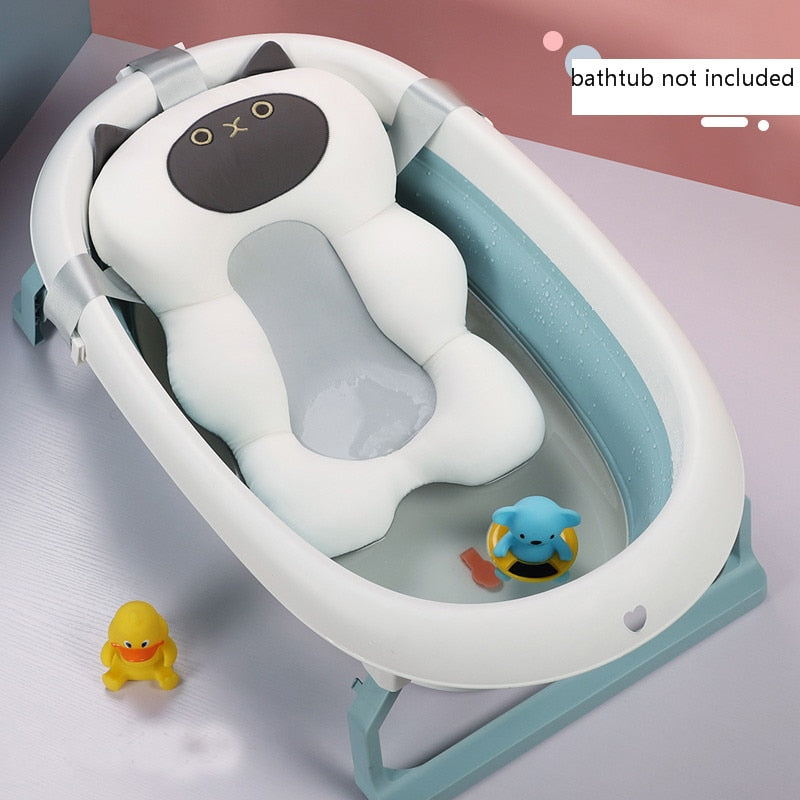 Baby Bath Cushion Portable Newborn Bath Anti-Slip Cushion Seat Infant Floating Bather Bathtub Pad Shower Support Mat Security