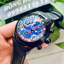 Reef Tiger/RT Chronograph Sport Watches for Men Skeleton Dial with Date Three Counters Luminous Rose Gold Unique Watches RGA792