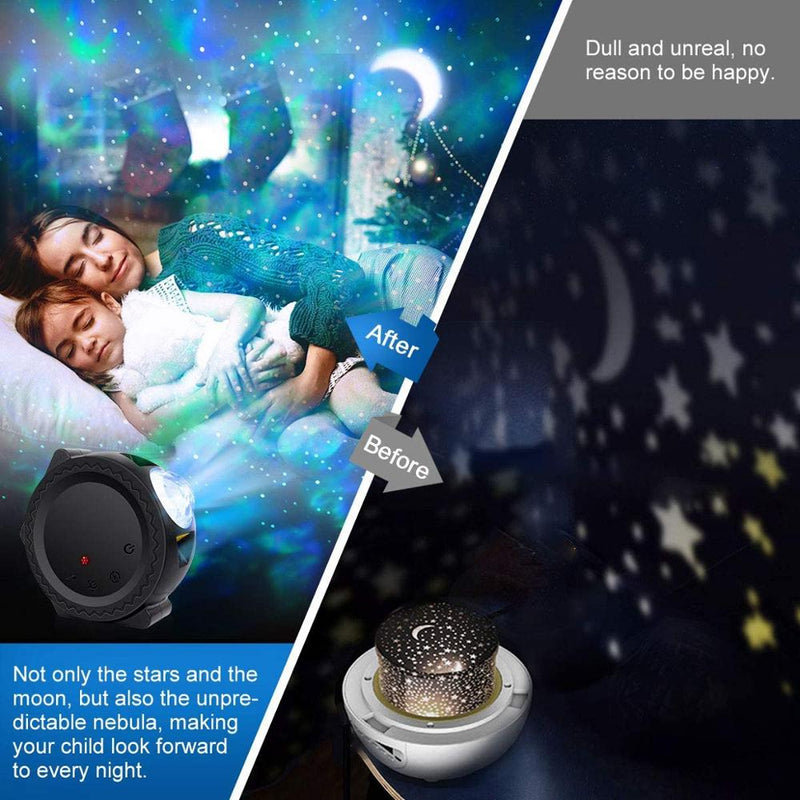 LED 3 in 1 6 colors ocean wave starry sky projector laser star moon night light galaxy nebula lamp music voice control for kids