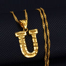 Anniyo A-Z Small Letters Necklaces Women/Girl Gold Color Initial Pendant Thin Chain English Letter Jewelry Alphabet Gift