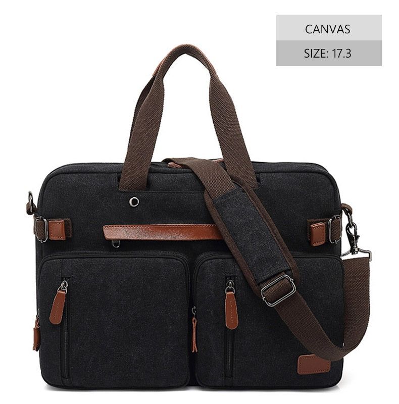 Men Canvas Work Bag Briefcase Travel Messenger Shoulder Bag Multifunction Tote Handbag Big Casual Business Laptop Pocket XA284ZC