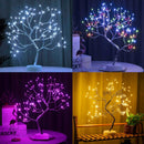 Alambre de cobre LED luz de noche árbol luces de hadas decoración del hogar lámpara de noche para dormitorio lámpara de mesita de noche USB y funciona con batería