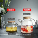 BORREY Big Heat-Resistant Glass Teapot  Flower Tea Kettle Large Clear Glass Fruit Juice Container Ceramic Teapot Holder Base