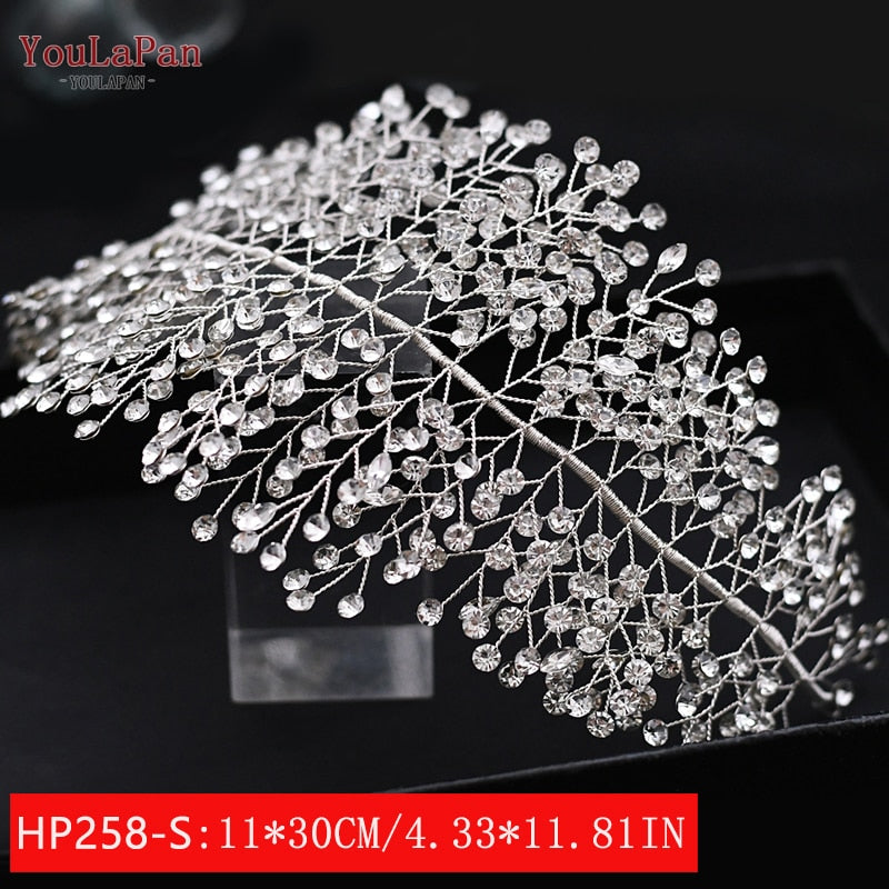 YouLaPan HP312 Bridal Hair Pieces Bridemaids Head Pieces Crystal Headbands for Women Jeweled Hair Accessories Rhinestone Tiara