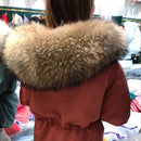 Janveny Huge Raccoon Fur Collar Hooded 2021 Short Female Winter Feather Down Coat Women 90% Duck Down Jacket Winter Puffer Parka