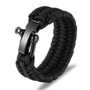 Outdoor Camping Stainless Steel Bracelet Men Paracord Parachute Rope Wristband Survival Bracelet Homme Handmade Braided Jewelry