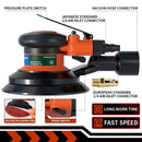 FivePears Lijadora orbital neumática Amoladora de aire, 125 mm / 150 mm Máquina de pulido / rectificado excéntrica al vacío Herramientas neumáticas