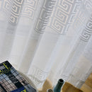 Modern White tulle curtains for living room bedroom geometric sheers curtain drapes for windows