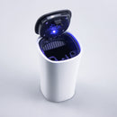 Cenicero portátil para coche con luz LED azul, energía Solar automática, taza para humo de cigarrillo, cenicero para accesorios de coche