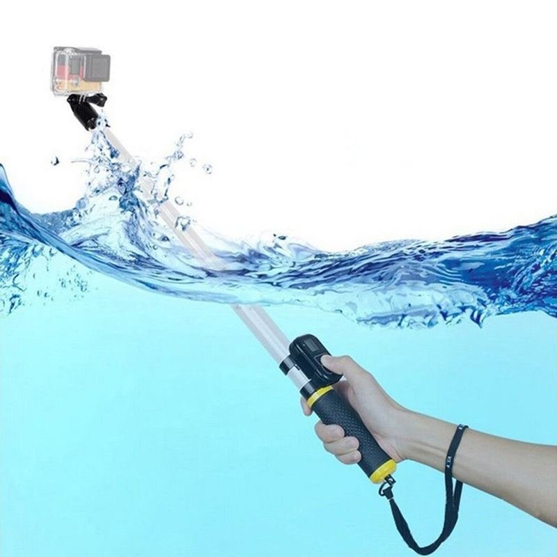 Adjustable Telescopic Transparent Waterproof Monopod Selfie Stick for GoPro Hero 7 6 5 4 3+ with Remote Control Connector