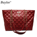 Buylor Luxury Handbags Women Big Bags Designer PU Leather Large Capacity Handbag Brand Chain Shoulder Messenge Office Lady Bag