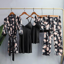 Kimono Robe Gown Women Lace Pajamas Sets Veste Polaire Suit Nightwear Bathrobe Summer Sleepwear Loose Pyjamas Pour Femme