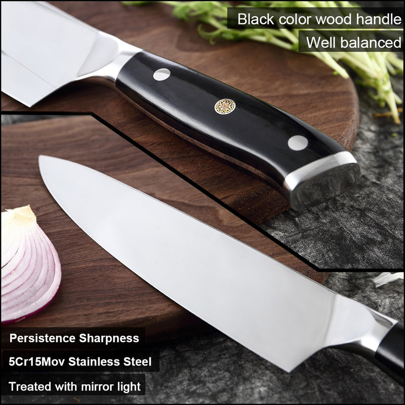 XITUO, 7 Uds., juego de cuchillos de cocina, cuchillo de Chef de acero alemán, cuchillo Santoku japonés, cuchillo de carnicero, cuchillos para pelar, cuchillo para deshuesar, herramienta de cocina