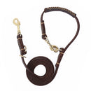 Correa multifuncional para dos perros, correa de cuero auténtico suave, correas dobles, Collar de cadena P, correa de entrenamiento para caminar para perros y mascotas corta y larga