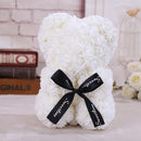 25*16 Cm Diy Teddy Rose Bear with Box Artificial PE Flower Valentine&