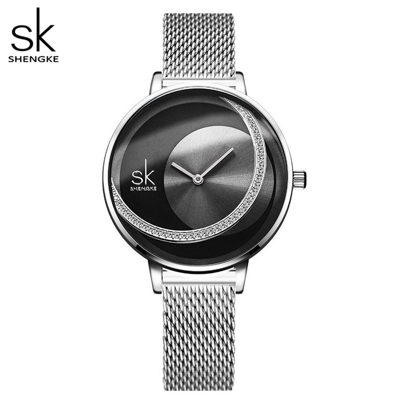 Shengke Crystal Women Watch Luxury Brand Ladies&