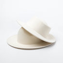 Women 100% Wool Felt Hats White Wide Brim Fedoras for Wedding Party Church Hats Pork Pie Fedora Hat Floppy Derby Triby Hats Base