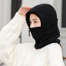 1pcs Frauen-Winter-Strickmütze neu hinzufügen Pelz gefüttert warme Wintermützen für Frauen mit Reißverschluss halten Gesicht und Ohrwärmer Balaclava Cap