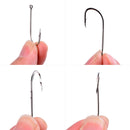 50pcs/ Box Long Shank Fishing Hook 1#-10# Fish Hooks High Carbon Steel Sharp Barbed Offset Narrow Bait Hook Fishhook