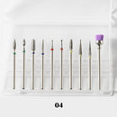 10Pcs/box Quality Nail Drill Bits Electric Cuticle Clean Rotary For Manicure Pedicure Tungsten alloy Grinding Head Sander Tool