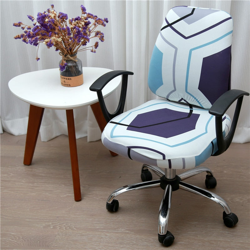 Office Stretch Chair Covers Anti-dirty Rotating Computer Seat Chair Cover Removable Slipcovers For Office Seat Chairs 2pcs/set