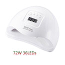72W UV LED Nail Lamp Electric Nail Dryer 36 LEDs Lamp Fast Drying All Nail Gel Polish Motion Sensor Manicure Nail Salon Machine