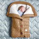 Autumn and Winter Stroller Baby Sleeping Bag Outdoor Button Baby Knitted Sleeping Bag Wool Brushed and Thick Baby&