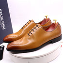 Luxury Brand Mens Oxford Shoes Genuine Leather Classic Whole Cut Lace Up Wedding Dress Brogue Business Office Shoes for Men
