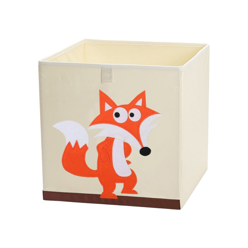 13 inch Foldable Embroidery Animal Cube Storage Box Oxford Fabric Kids Toys Organizers Bins Chest Organizer for Kids Nursery