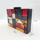 Unique Patchwork Acrylic Evening bags Geometric Handbags Clutches Party Prom Purses Wedding Wallets Free Shipping Dropshipping