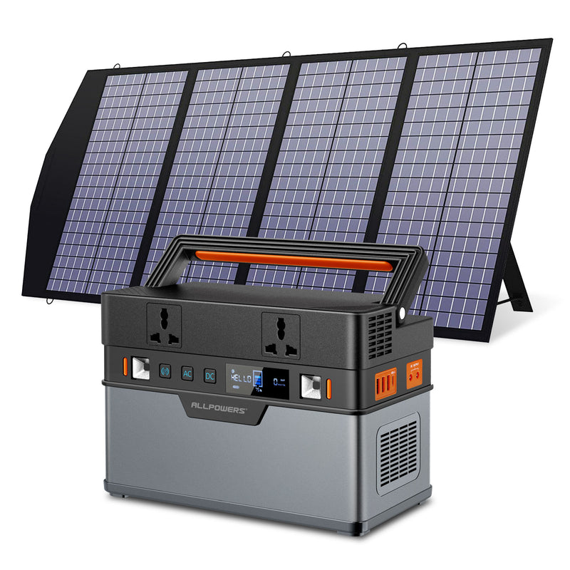 ALLPOWERS Solargenerator, tragbares 110-V-/220-V-Kraftwerk, mobile Notstromversorgung mit faltbarem 18-V-Solarpanel-Ladegerät
