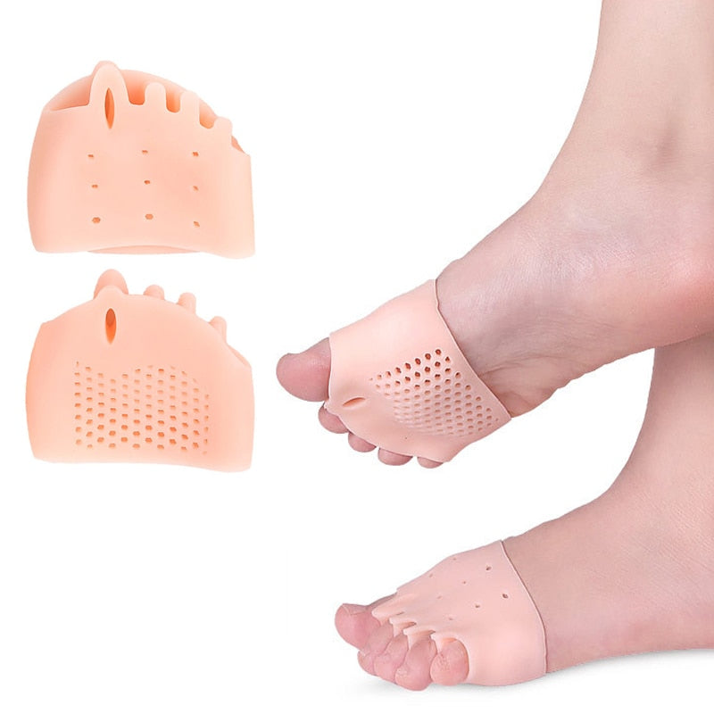 Silicone Forefoot Pads Pain Relief Inserts Pads Toe Separator Soft Gel Insoles Finger Toe Protector Foot Care High Heels Pads