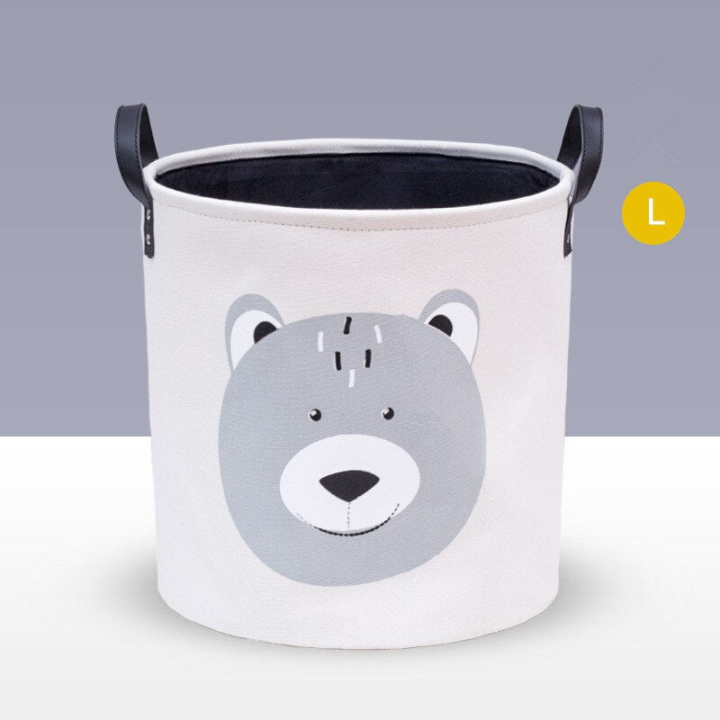 Cotton Linen  Laundry Basket Organizer for Dirty Clothes Cotton Animal Cartoon Print Toys Organizer Home Storage&Organization