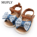 2021 New Soft Sole PU Baby girls Canvas bow First Walkers Shoes Fashion Summer Prewalkers First walker Toddler Moccasins