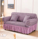 Elastic Sofa Cover Living Room Solid Color Sofa Cover Lattice Sofa Cover Elegant Skirt for Living Room Armchair Couch Sofa