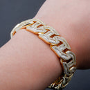 TOPGRILLZ Mens Bracelet 16mm Prong Baguette Curb Chain High Quality Iced Cubic Zirconia Hip Hop Rapper Luxury Jewelry Gift Party