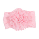 Nishine Soft Stretch Satin Rose Flower Baby Headband Newborn Knot Wide Nylon Headwraps Turban Girls Headwear Kids Photo Props