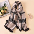 2022 180*90cm Women Scarf Summer Silk Shawl Lady Wrap Soft Female Europe Designer beach bandanna foulard muffler girl pareo